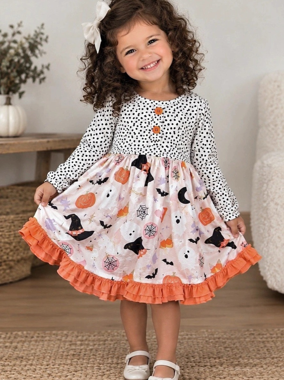 Cheeky Plum Halloween Print Dress Like New Toddler Girl 12-18 months